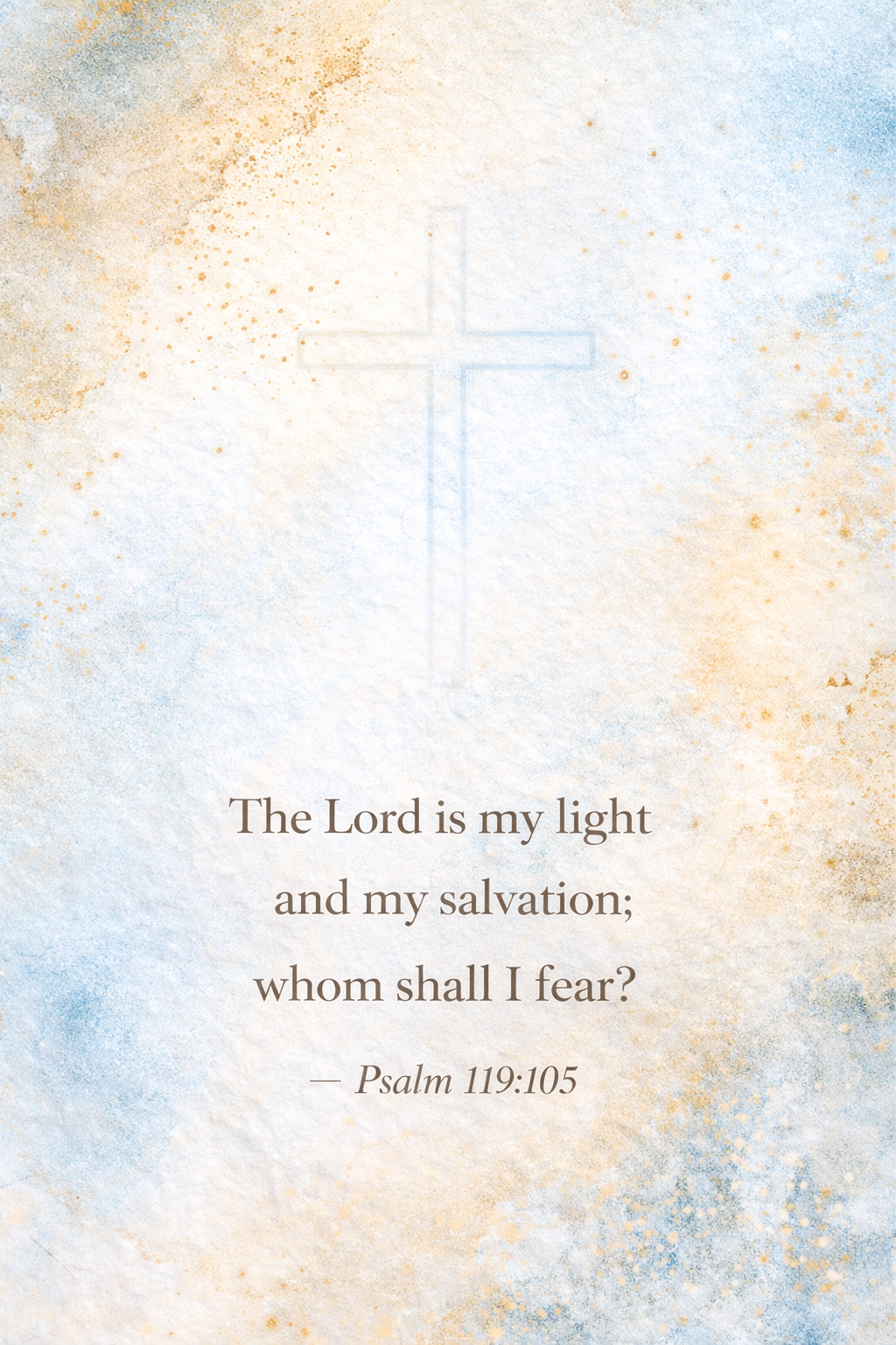 Aesthetic Scripture Wallpaper -- Watercolor Pastel with Cross (Vertical)